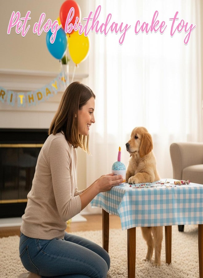 MIRJXB Dog Birthday Cake Toy, Interactive Plush Dog Toy for Gentle Chewers, Fun Dog Birthday Gift with Interactive Tug Rope, Perfect for Birthday Parties and Playtime - Image 3